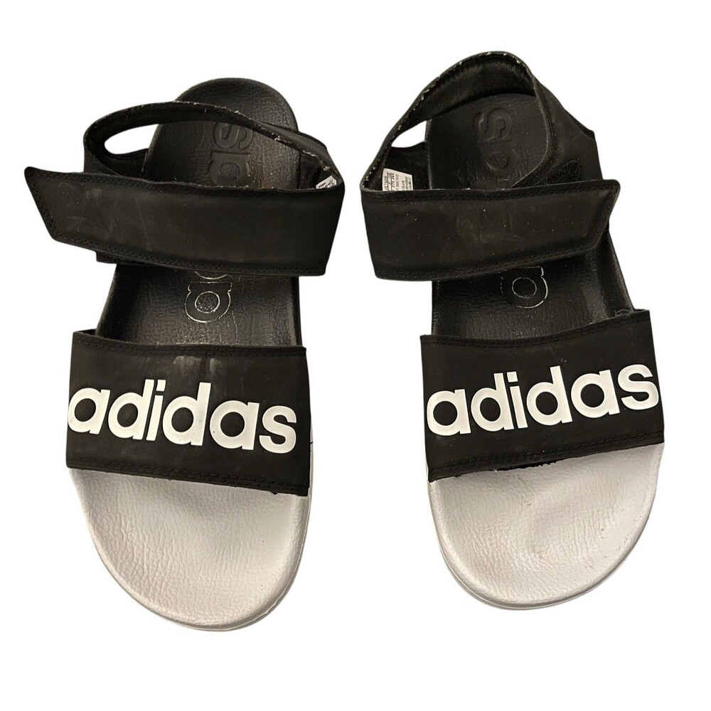 Adidas Adilette Sandals Slides Slipper Cloud Foam Black/White Size 9 Beach Walk